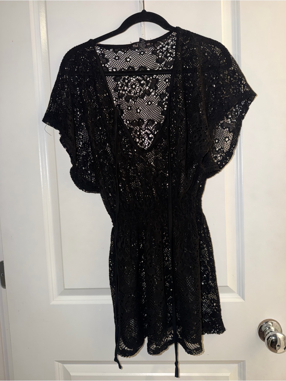 Women's Swim Black Lace Cover-Up Tunic